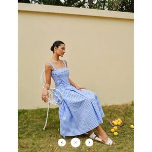 Commense Lace-Up Checkerboard Corset Dress